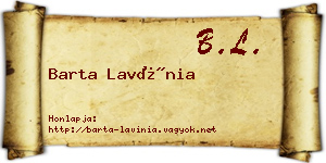 Barta Lavínia névjegykártya
